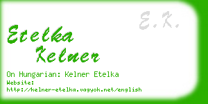 etelka kelner business card